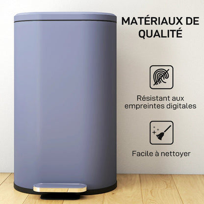La matière de la Poubelle bleue à pedale 30L