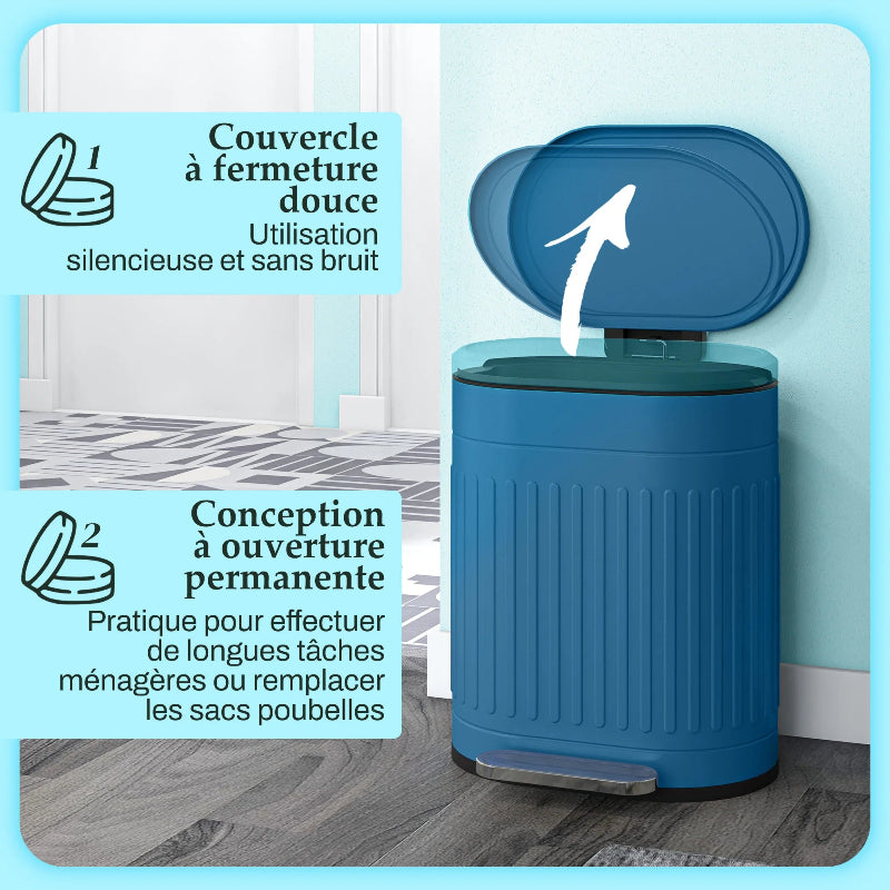 Couvercle silencieux de la Poubelle bleue vintage 20L