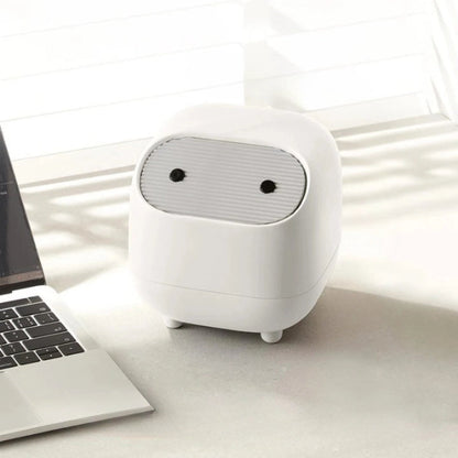 Poubelle de bureau Ninja blanche et grise