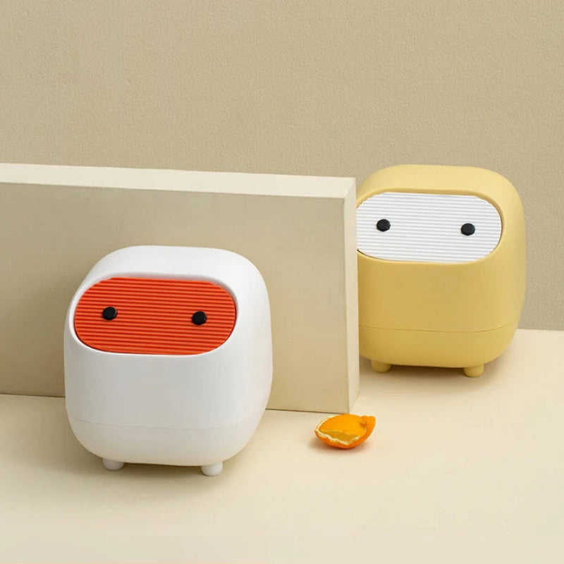 Poubelle de bureau Ninja jaune et blanche