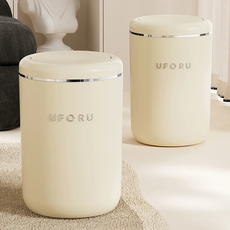 Poubelle de chambre beige