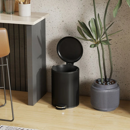 Le couvercle ouvert de la Poubelle de cuisine 20L noire