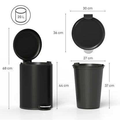 Dimension de la Poubelle de cuisine 20L noire