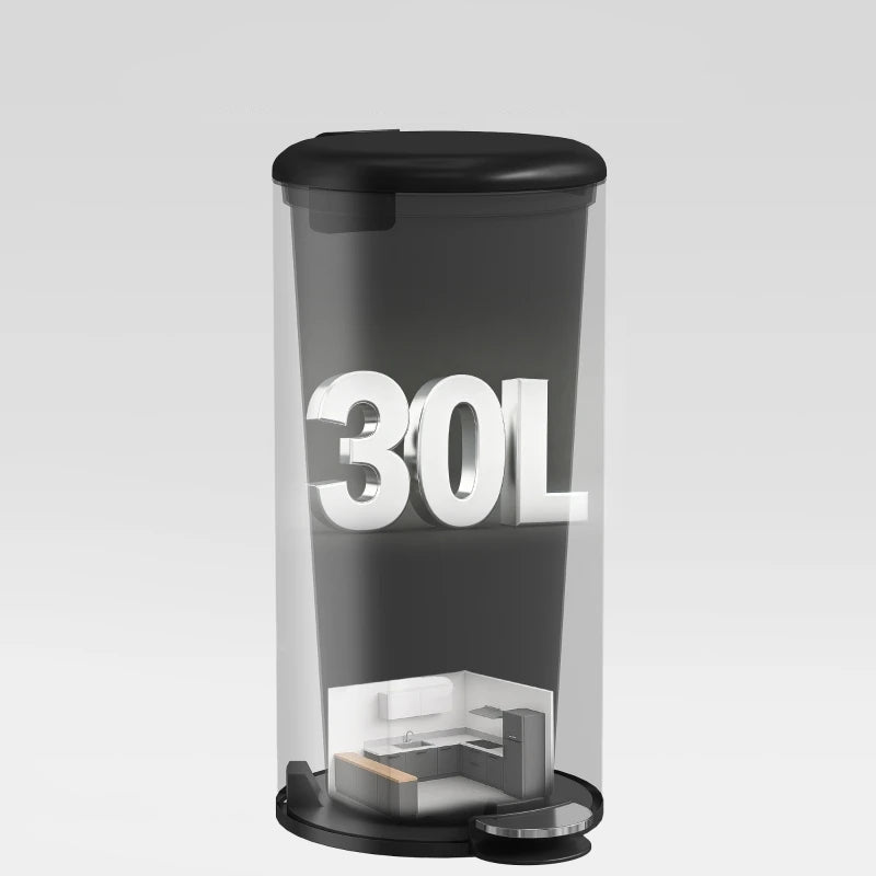 La capacité de la Poubelle de cuisine 30L noire