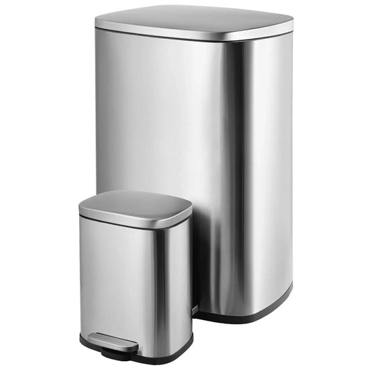 Poubelle de cuisine 50L + 5L en inox