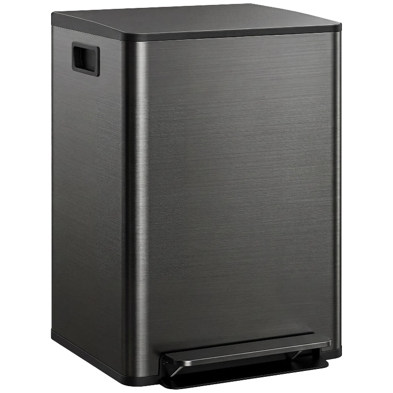 Poubelle de cuisine double 2x30L noire
