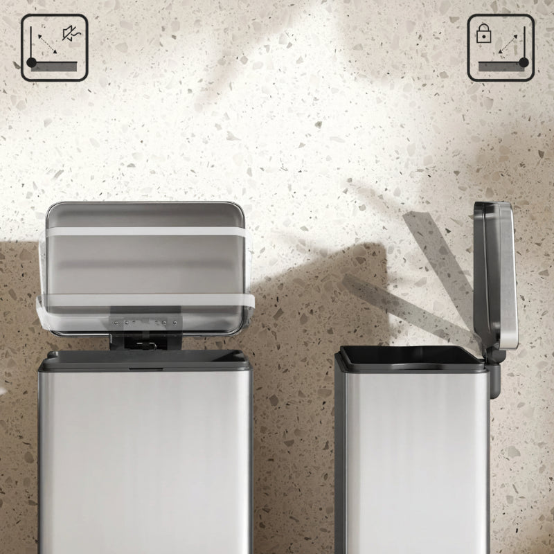Le couvercle de la Poubelle de cuisine en inox 20L