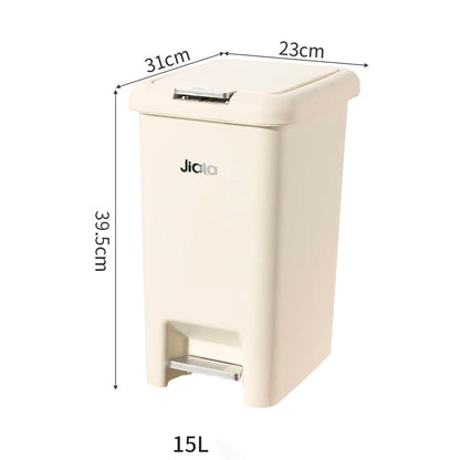 Dimension de la Poubelle de cuisine à pédale beige 15L