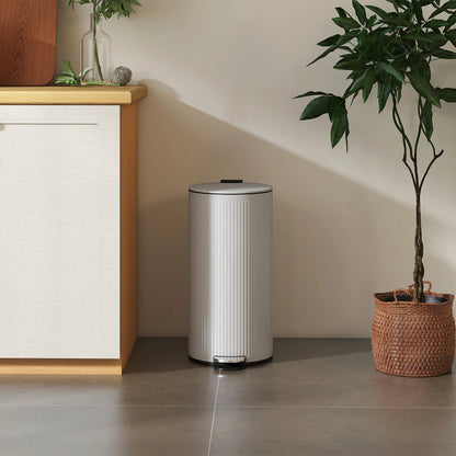 Poubelle de cuisine à pédale en métal 30L robuste design