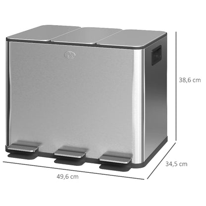 Poubelle de cuisine à plusieurs compartiments 3x10L dimension