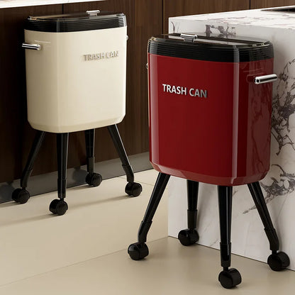 Poubelle de cuisine à roulette vintage