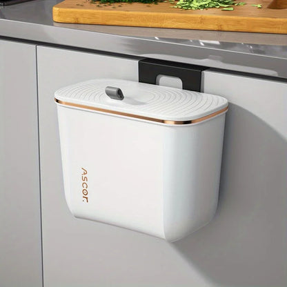 Poubelle de cuisine suspendue blanche 7L