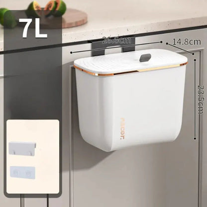 Dimension de la Poubelle de cuisine suspendue blanche 7L