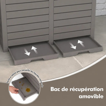 Le bac de récupération de la Poubelle de jardin à double compartiment 235L