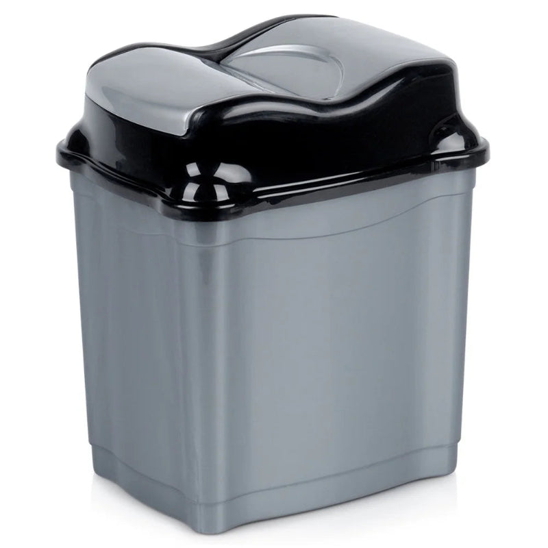 Poubelle de salle de bain grise en plastique