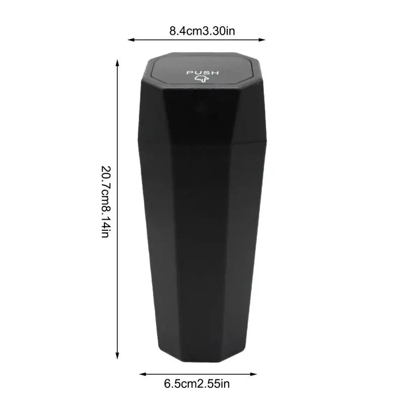 Dimension de la Poubelle de voiture noire à couvercle push