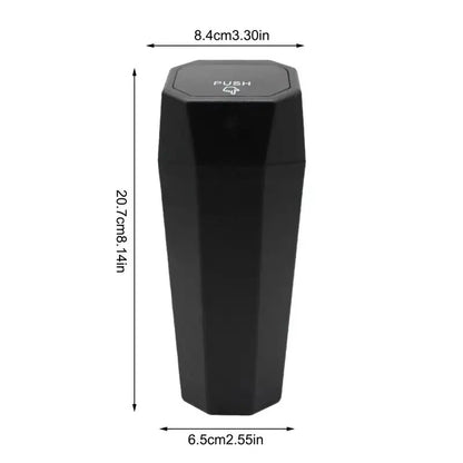 Dimension de la Poubelle de voiture noire à couvercle push