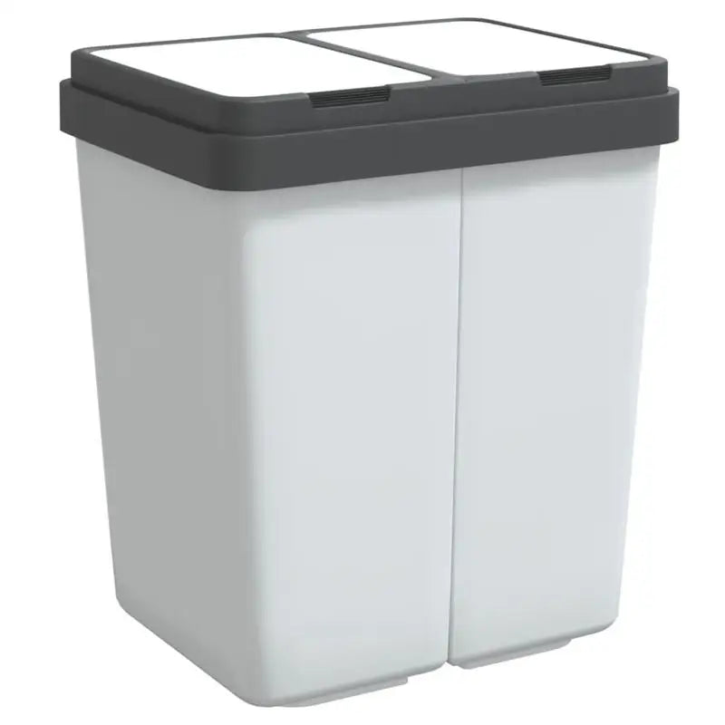 Poubelle double blanche 2X25 L