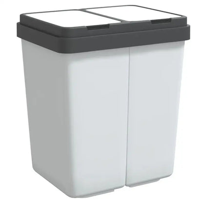 Poubelle double blanche 2X25 L
