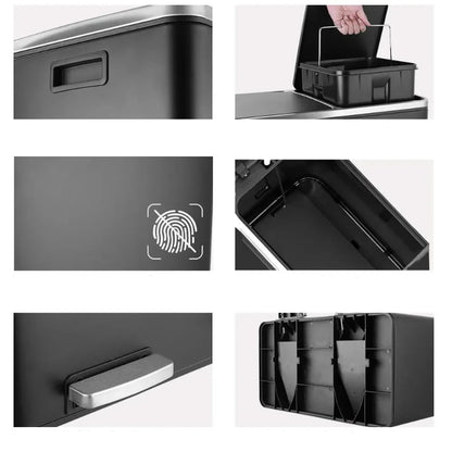 Caractéristiques de la Poubelle à double compartiment 60L