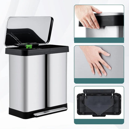 Avantages de la Poubelle à double compartiment 72L