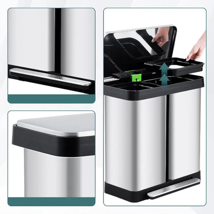 Poubelle à double compartiment 72L caractéristiques