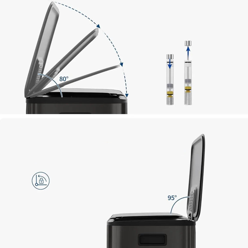Couvercle de la Poubelle à double compartiment en inox