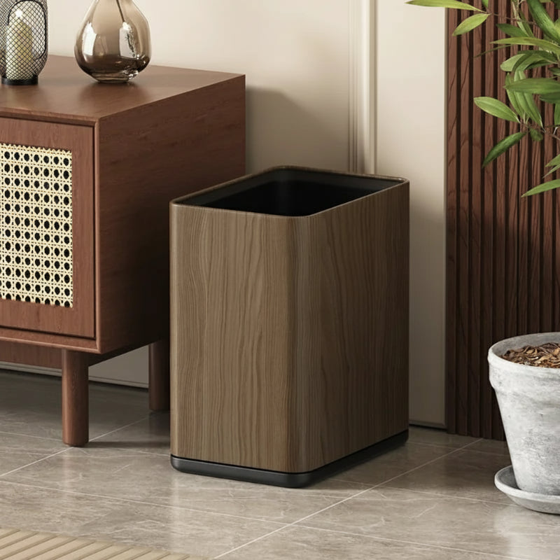 Poubelle en bois moderne rectangulaire