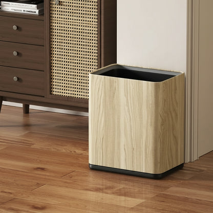 Poubelle en bois moderne rectangulaire claire 12L