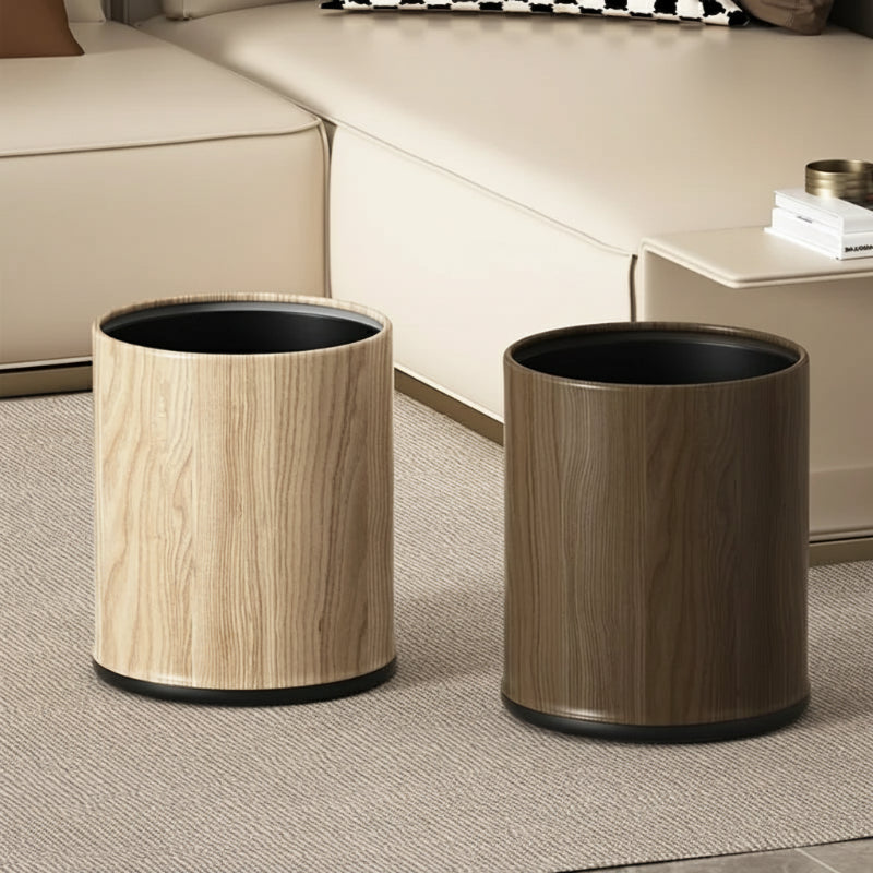 Poubelle en bois moderne ronde