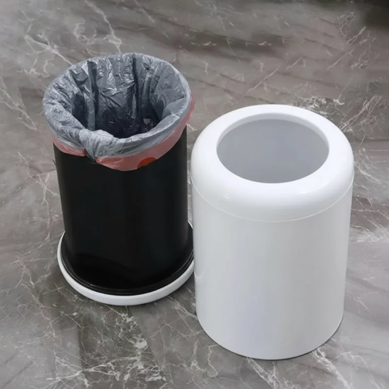 Poubelle en inox ronde 8L seau blanche