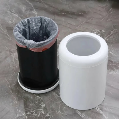 Poubelle en inox ronde 8L seau blanche