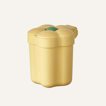 Poubelle en plastique design fleurie jaune