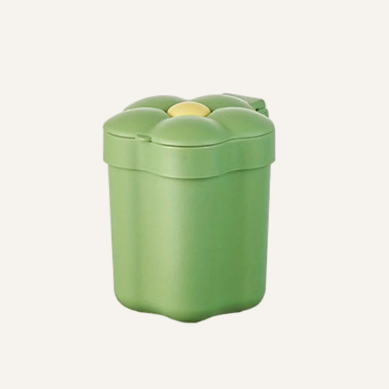Poubelle en plastique design fleurie verte