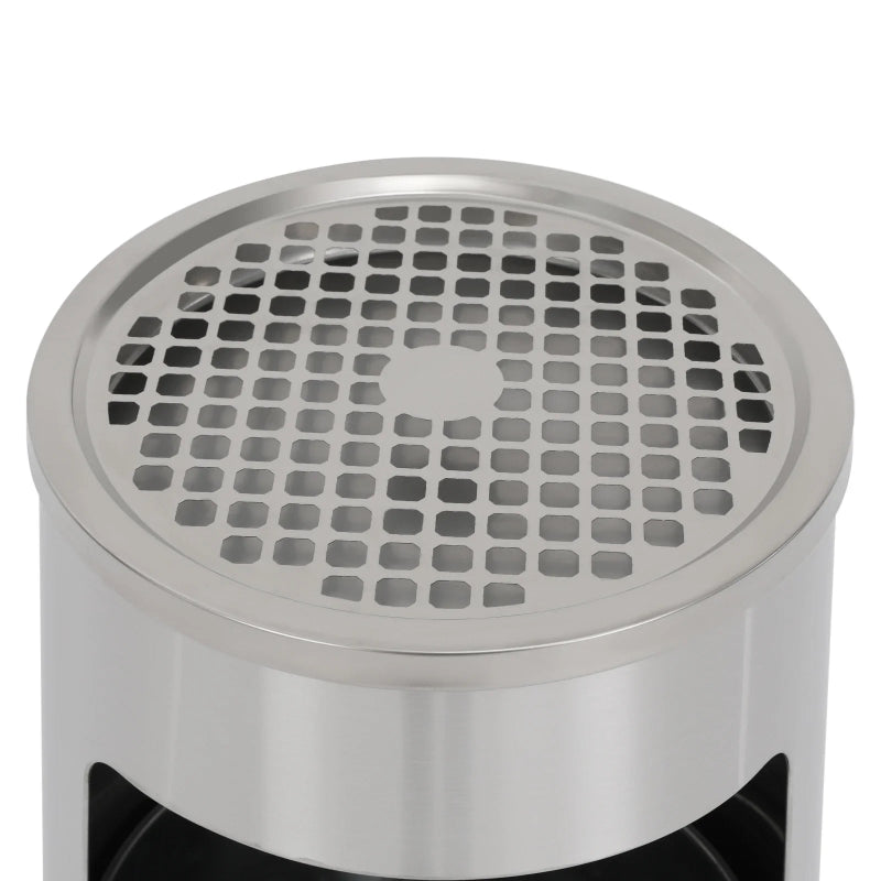 Poubelle exterieure grise 15L couvercle cigarette 