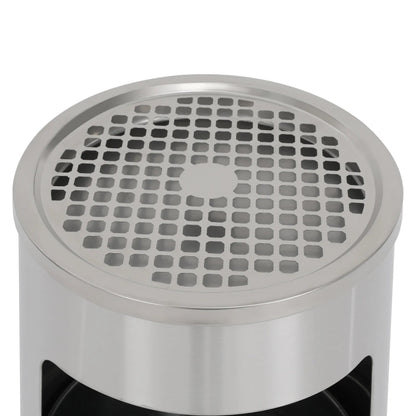 Poubelle exterieure grise 15L couvercle cigarette 