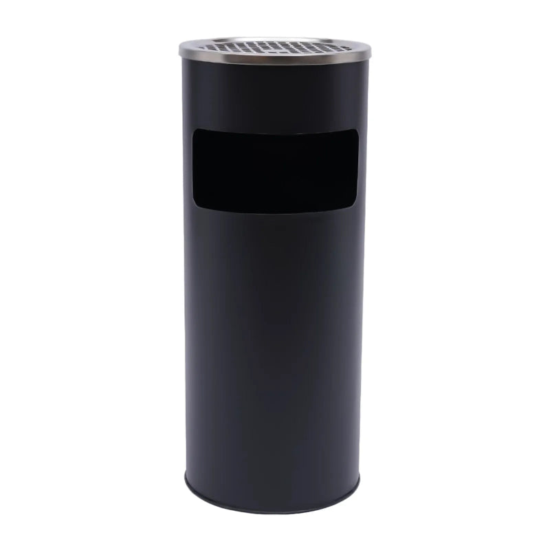 Poubelle exterieure noire 15L de face