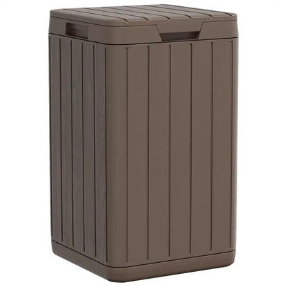 La Poubelle extérieure rigide marron 80L sur le côté