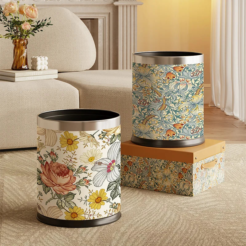 Poubelle fleurie 10L