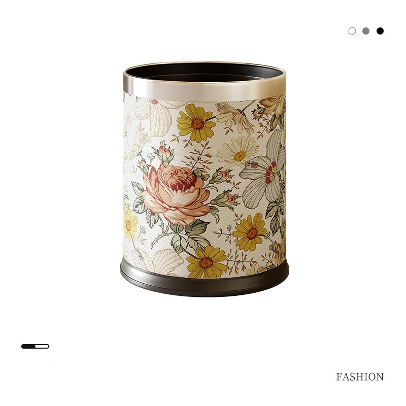 Poubelle fleurie 10L style 1