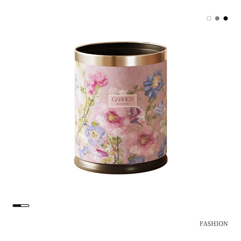 Poubelle fleurie 10L style 3