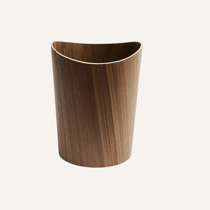 Poubelle japonaise en bois foncée