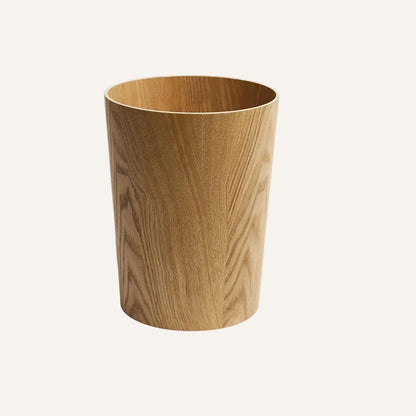 Poubelle japonaise en bois ronde claire