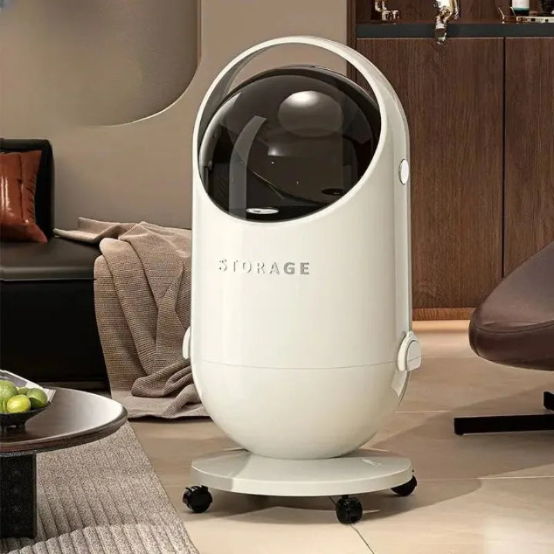 Poubelle moderne avec roulettes 20L blanche