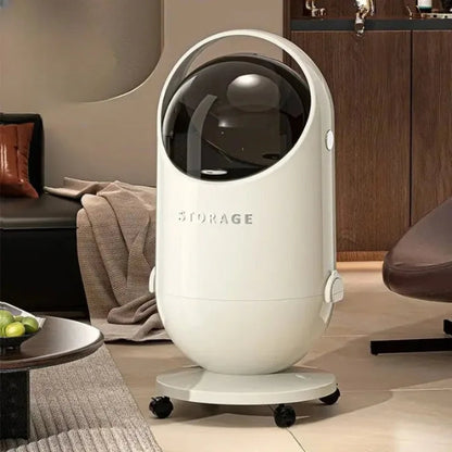 Poubelle moderne avec roulettes 20L blanche