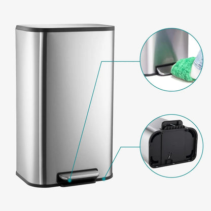 La pédale de la Poubelle à pédale en inox 20L