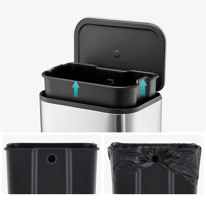 Le seau amovible de la Poubelle à pédale en inox 20L