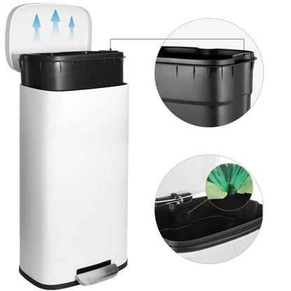 Seau de la Poubelle à pédale blanche 30L