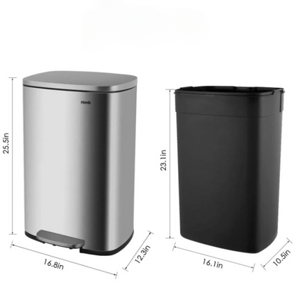 Dimension de la Poubelle à pedale en inox 50L
