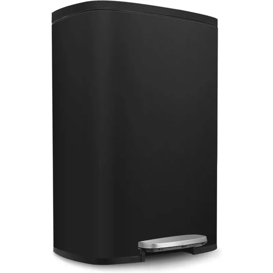 Poubelle à pedale en inox 50L noire